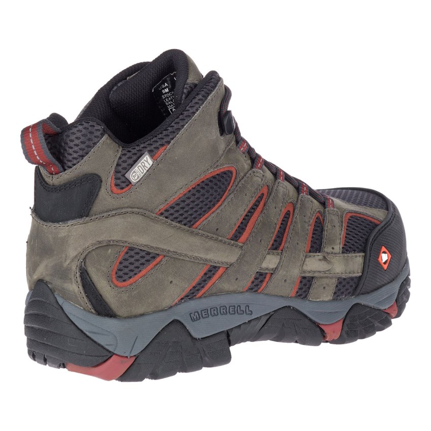 Bottes de Securite Merrell Moab Vertex Mid Waterproof Comp Toe Grise Foncé Homme | W.I.XLXB